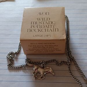 Avon Silver Galloping Horse Necklace Jewelry